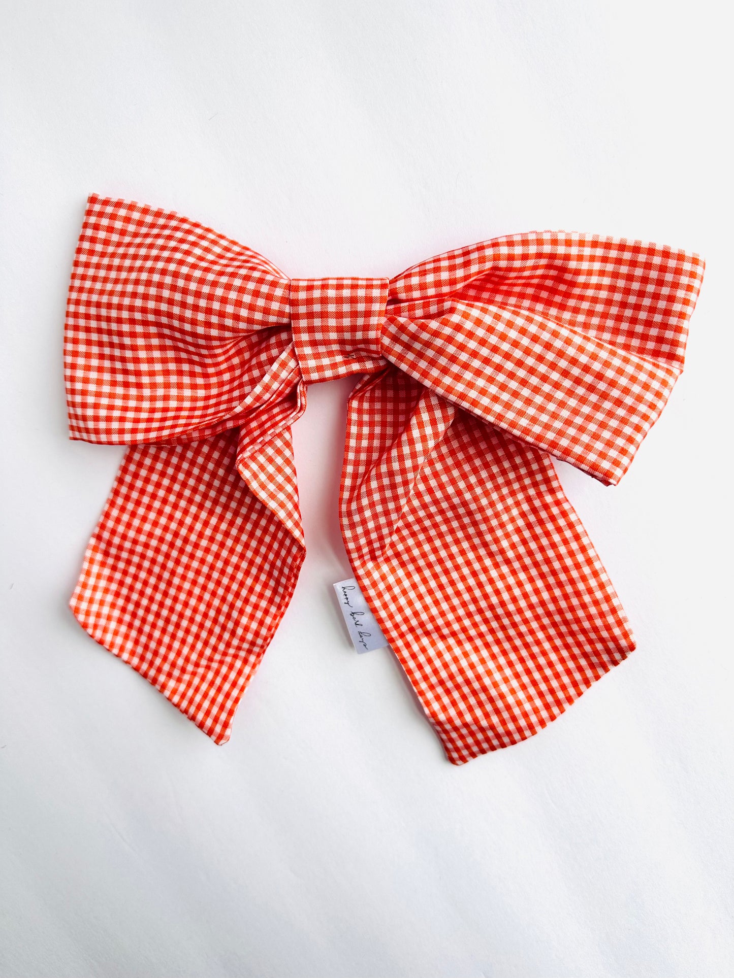 Amelia Orange Gingham Bow